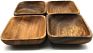 Chargers (Set of 4) Contemporary Square Acacia Wood Plate