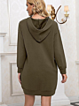 Women Kangaroo Pocket Hoodie Dress Long Sleeved Women Plain Hoodie Dress Women