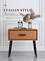 Nordic Solid Wood Microfiber Leather Storage Drawer Luxury Bedside Table Cabinet Simple Bedroom End Table Nightstands