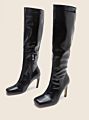 Dropshipping round Toe High Heeled Women Soft Leather Boots Knee High Boots