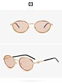 Designer Vendors Women Metal Small Oval Shape Frames Uv400 Sunglasses