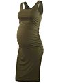 Ksy Women's Maternity Mama Sleeveless Tulip Dress Wrap Hem Ruched Casual Fitted Sheath Dress