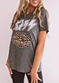 Kiss Leopard Lips Casual T Shirt