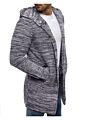 Mens Hooded Sweater Cardigan Long Cardigan Sweater Coat for Men