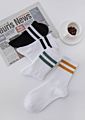 Men's Mid-Tube Socks Stripe Knit Casual Design Sport Socks