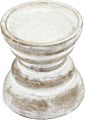 Antique White Wooden Pedestal Decor Candle Holder Vintage Seaside Pillar Stand for Dining Table Centerpiece Coffee Table Small