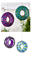 Design Mosaic Tyres Bird Feeder Hanging Glass Mosaic Acrylic Bird Feeder