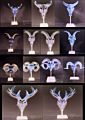 Resin Animal Cow Bull Buffalo Sheep Lamb Deer Skull Head with Stand House Room Tabletop Decorative Ornaments Statues Figurines