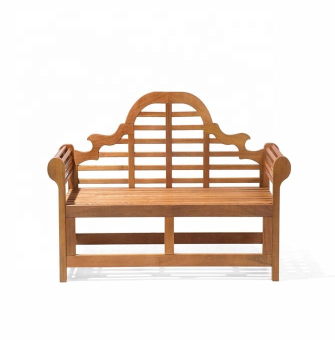 Msh-Wg015 Wooden Garden Bench 3 Seats Classic Slatted Design Striped