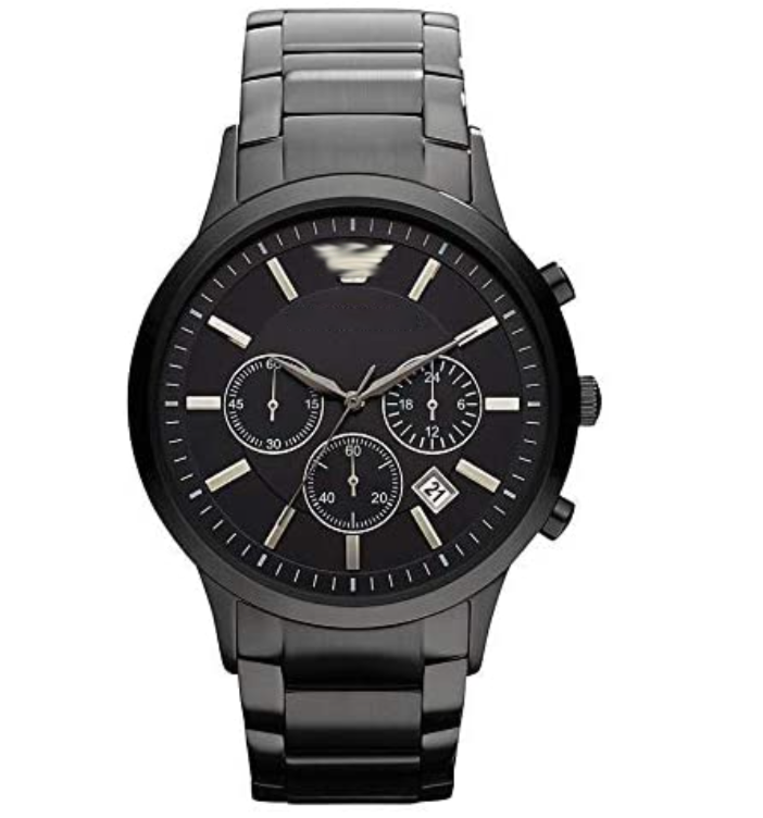 Drop Shipping Stainless Steel Chronograph Black Dial Ar Men Watch