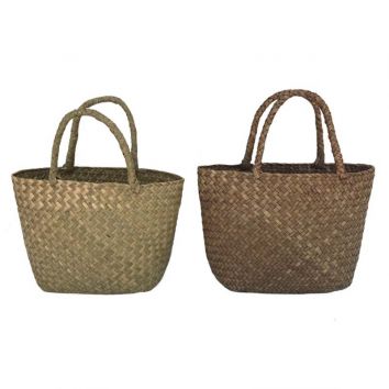 079 Natural Seagrass Tote Shopping Bags Vietnam Woven Seagrass Beach Handbag