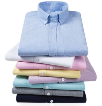 100% Organic Cotton Oxford Long Sleeves Solid Slim Fit Business Shirts for Men