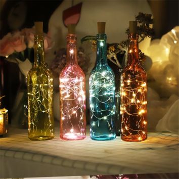 10Led White Lamp Cork Shaped Bottle Wine Led Wire Xmas Party Wedding Halloween String Lights / Holiday Wine Bottle Light