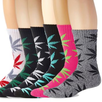 124 Men Hip Hop Plant Cotton Street Cannabis Sock Maple Pot Unisex Leaf Crew Weed Socks Men