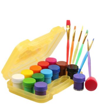 12 Colors Non-Toxic Kids Pot Craft Acrylic Finger Paint Set