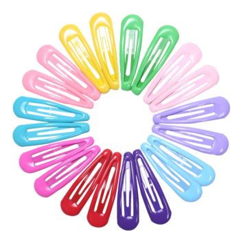 20Pcs 5Cm Snap Hair Clips for Hair Clip Pins Bb Hairpins Color Metal Barrettes for Baby Children Women Girls Styling Accessories