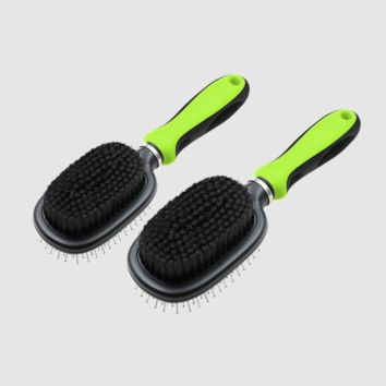2 in 1 Pet Hair Grooming Tool Double Side Dog Cat Pin and Bristle Combo Brush