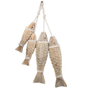 2Pcs/Pack Wooden Nautical Beach Fish Home Wall Decoration
