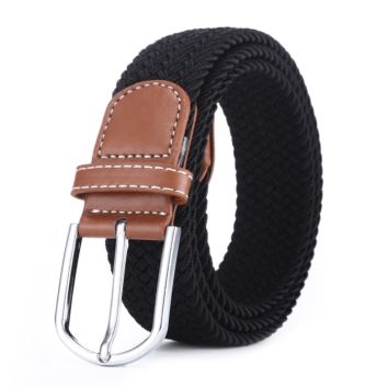 3517 Colorful Elastic Stretch Braided Leisure Belts with Metal Buckle Material for Mens
