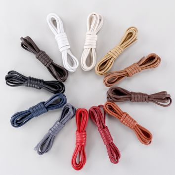 3Mm round Cotton Waxed Shoelace Boot Colorful Shoelace Woven round Shoe Laces for Dress
