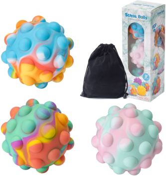 6.5Cm ,7.5Cm Pop Push Bubble Ball Silicone Fidget Toys Fidget Popper Ball