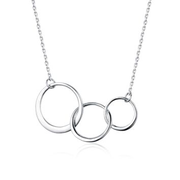 925 Sterling Silver Three Circle Pendant Necklace for Mother's Day