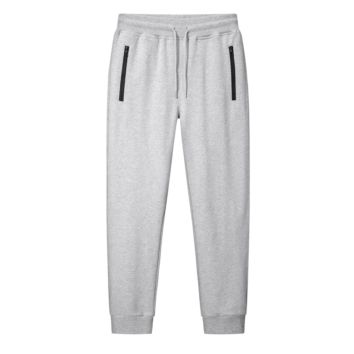 95% Cotton 5% Spandex Men's Jogger Pants with Zipper Pockets Workout Running Middleweight Sweatpants