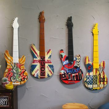 96*34Cm Club/Bar/Pub/Coffee Shop Vintage Guitar Decor Wall Art