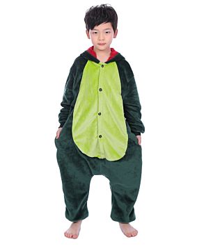 Adult Onesie Animal Cartoon Nightclothes Unisex Christmas Halloween Cosplay Pajama Green Dinosaur