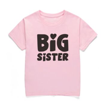 and Kids T Shirt Funny Big Sister Slogan Girls Cotton Tees Child Tops Shirts Ka-181