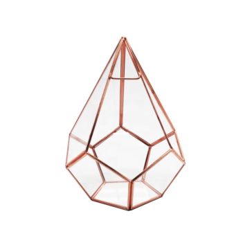Artificial Indoor Plant Crystal Hanging Geometric Glass Terrarium Rose Gold Glass & Crystal Vases