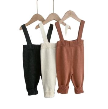 Autumn Children Clothing Pants Baby Knit Overalls Set