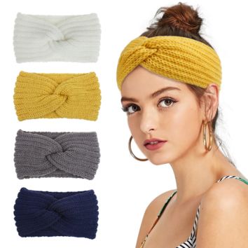 Autumn Knitted Woman Elastic Head Band Cute Hair Accessories