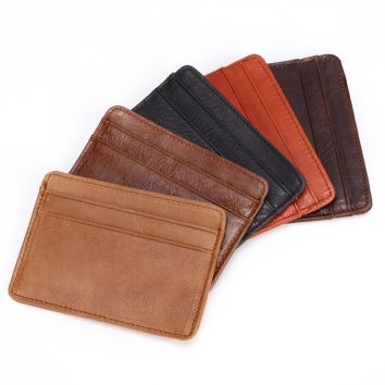 Azb168 Leather Card Bag Simple Design Genuine Leather Wallet