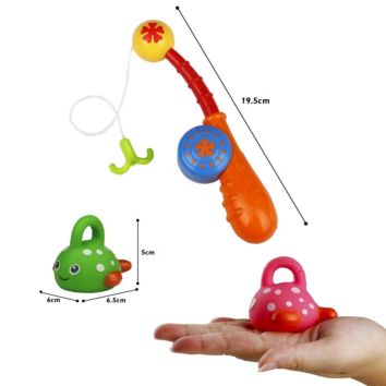Baby Bath Toys Shower Games Bathtub Toy Fish Game with Spotted Rubber Fish and Kids Fishing Rod for over 18 Month Old Kids Boys