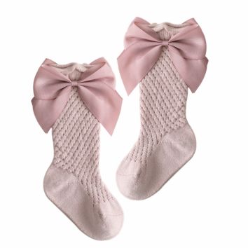 Baby Bowknot Mesh Princess Socks Girls Spanish Wind Hollow Tube Socks Baby Socks