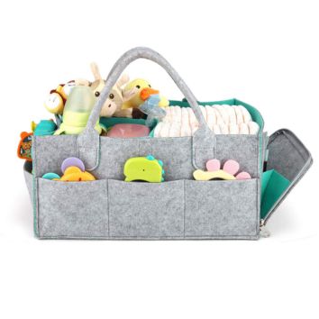 Baby Diaper Organizer Caddy Felt Changing Nappy Bag