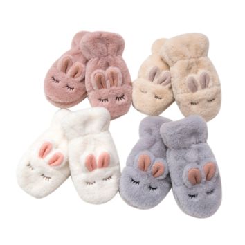 Big Good Price Fake Fur Cat Pawns Cat Animal Cute Warm Gloves Soft Girls Organic Babys Mitten