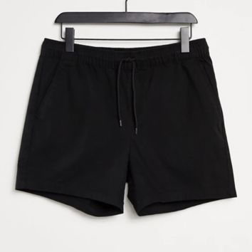 Black Shorts Men Cotton Mix Spandex Gym Shorts
