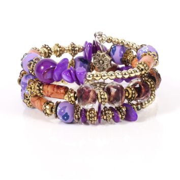 Bohemian Beads Glazed Printed Bracelet