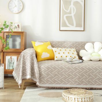 Bohemian Style Woven Jacquard Tapestry Design Geometric Thread Sofa Blanket
