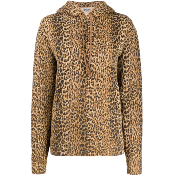 Bold Pullover All-Over Leopard Hoodie Spots Printed Hoodies Cotton Hoodies for Women