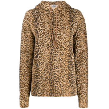 Bold Pullover All-Over Leopard Hoodie Spots Printed Hoodies Cotton Hoodies for Women