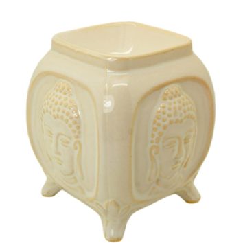 Buddha Design 4 Foot Incense Wax Aroma Warmer Tealight Ceramic Candle Burner