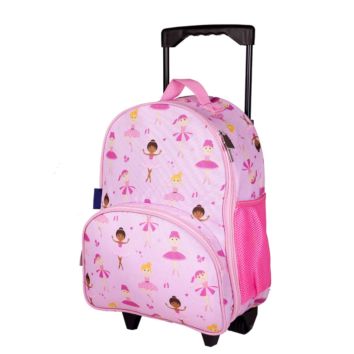Cartoon School Backpack Bags Kids with Trolley Cute Pink Kids Trolley School Bag for School and Overnight Travel