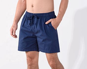 Causal Plain Shorts Elastic Waistband Cotton Bermuda Men Shorts