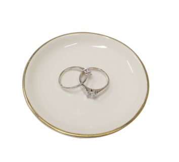 Ceramic Simple White round Ceramic Ring Dish