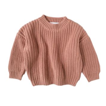 Toddler Baby Fleece Pullover Boy Girl Thick Knit Sweater Cardigans Jumper Shirt 