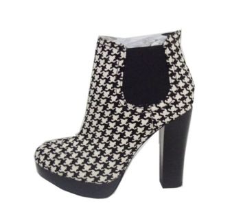 Chunky Heel Women Leather Ankle Boot