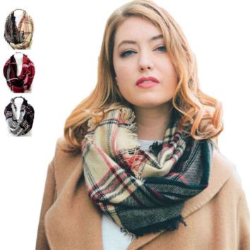 Chunky Infinity Desgin Scarves Mixed Color Scarves for Women